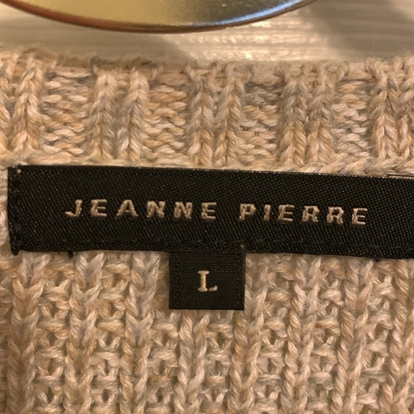 Jeanne Pierre Cream Knit Pullover Sweater Size L - Picture 3 of 8